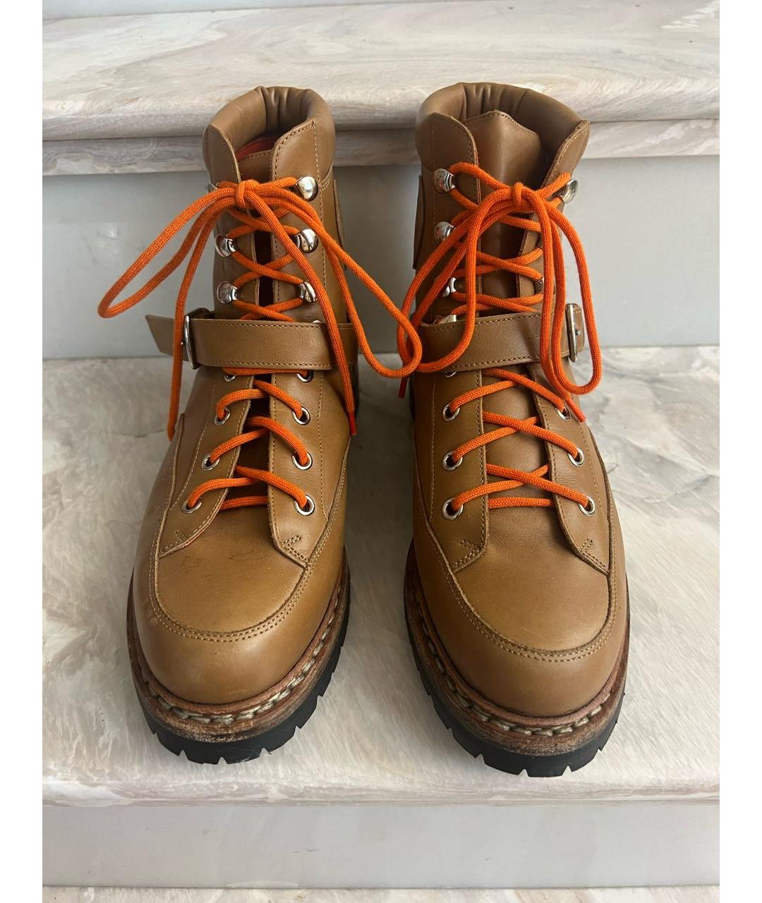 HERMES Коричневые кожаные ботинки, фото 3