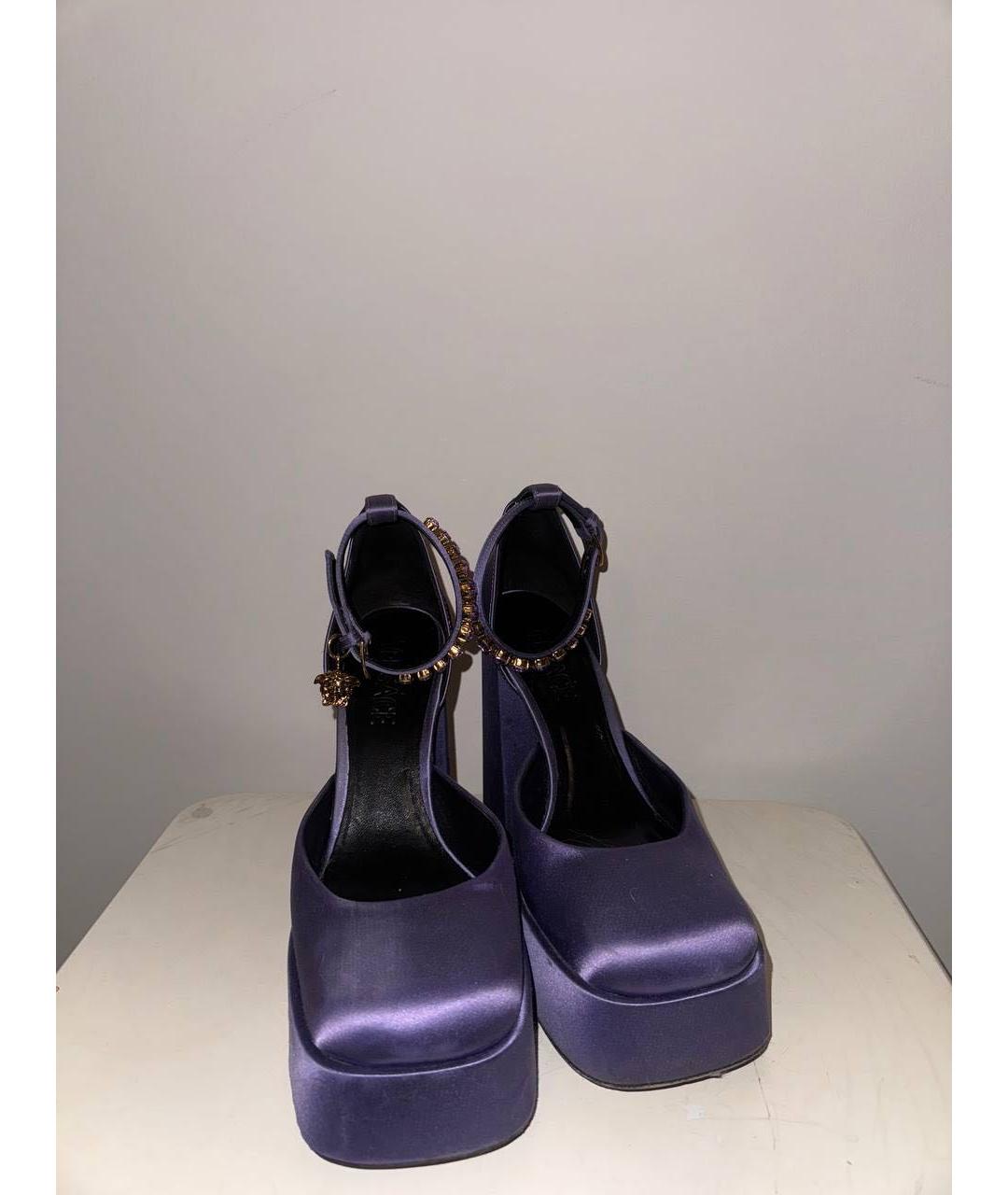 VERSACE Фиолетовые текстильные туфли, фото 2