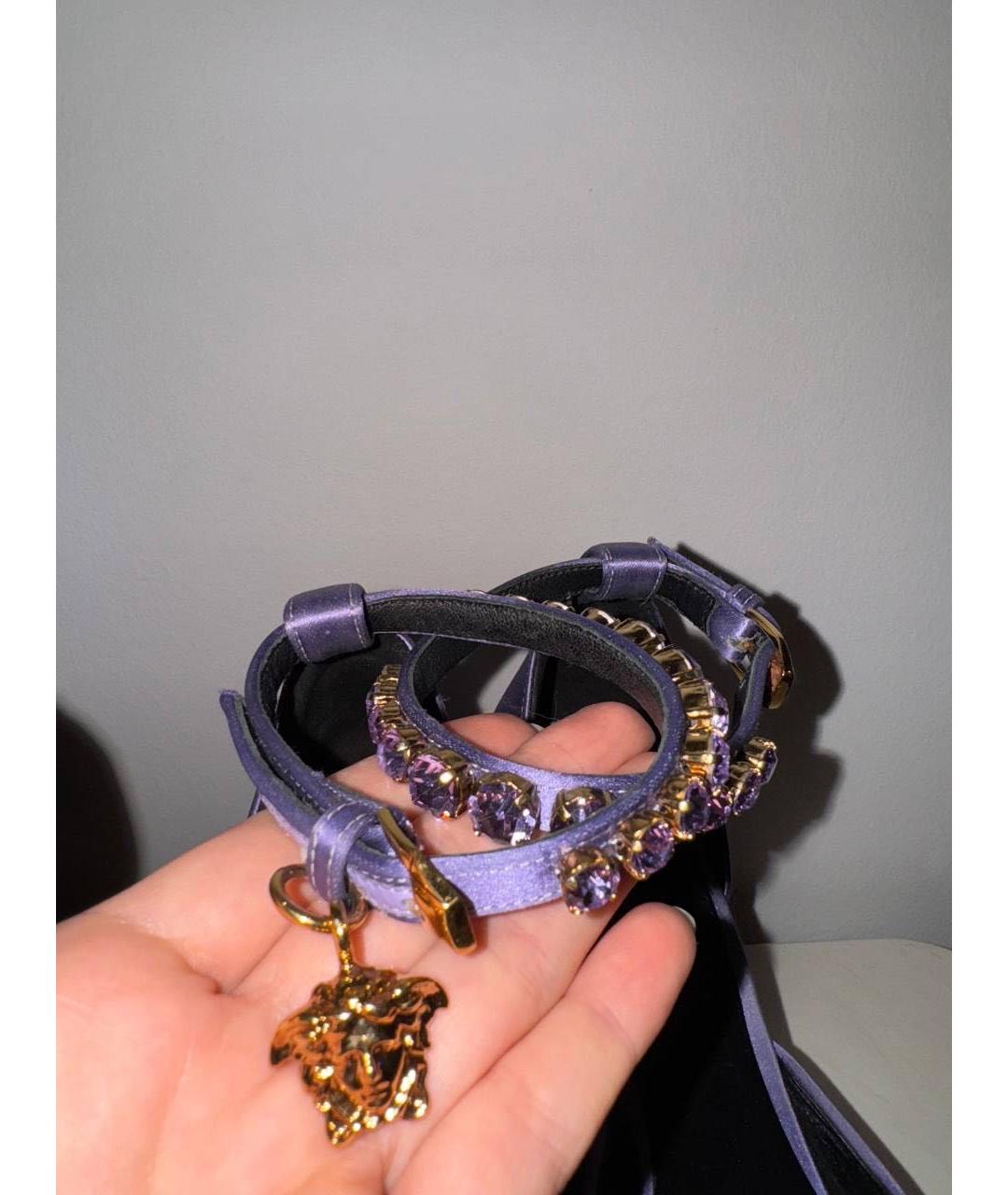 VERSACE Фиолетовые текстильные туфли, фото 3