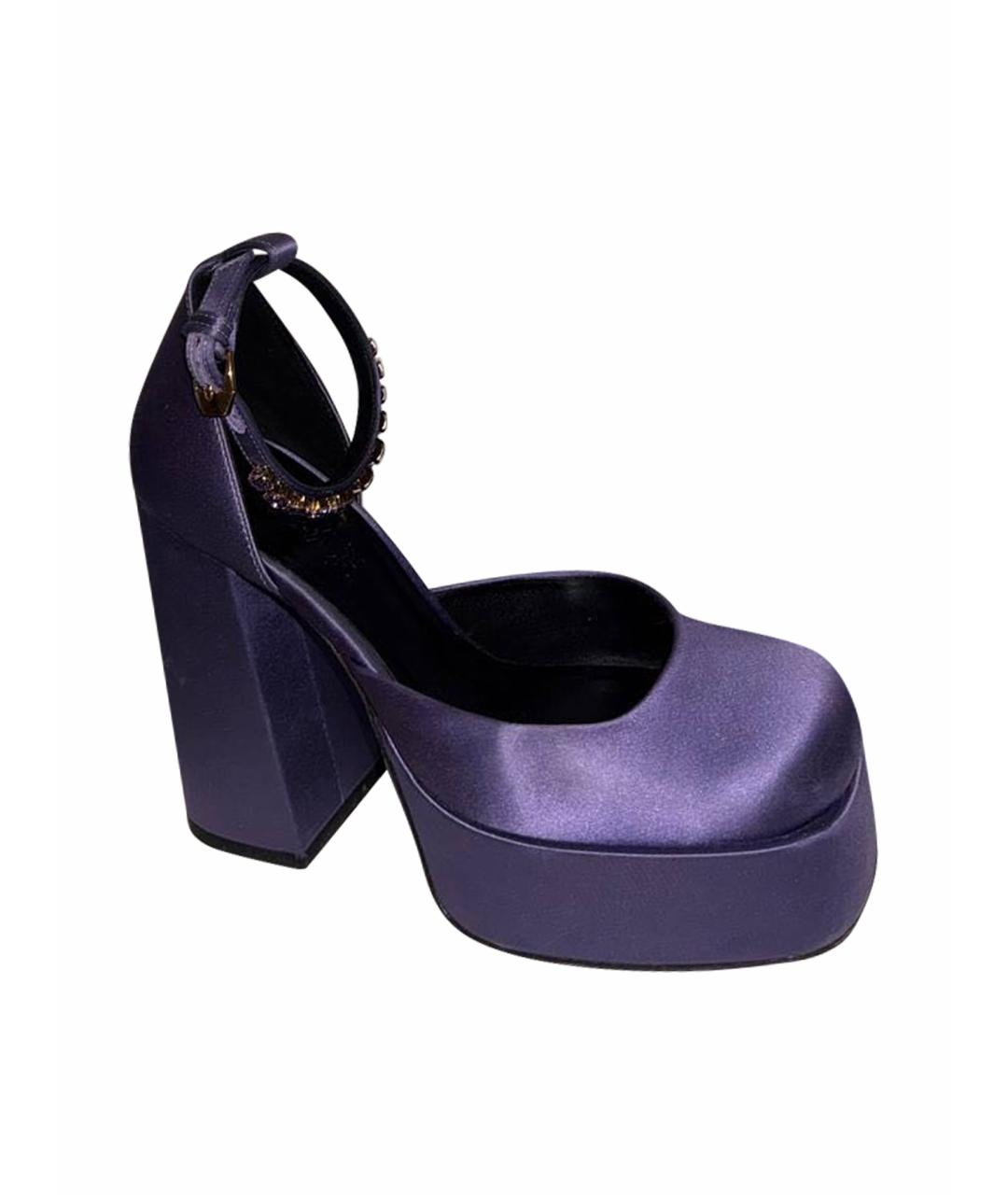 VERSACE Фиолетовые текстильные туфли, фото 1