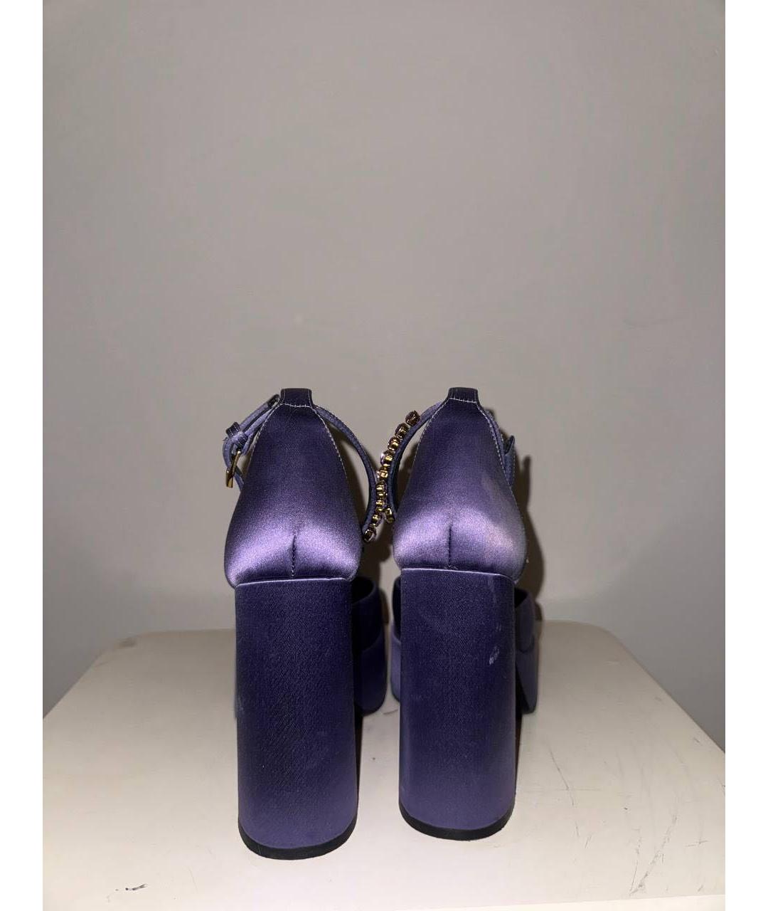 VERSACE Фиолетовые текстильные туфли, фото 4