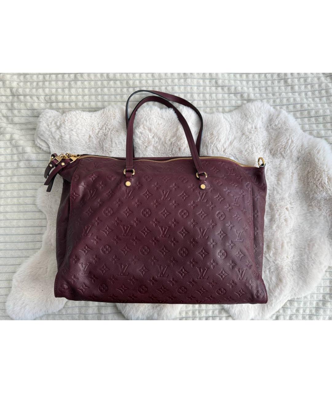 LOUIS VUITTON Бордовая кожаная сумка через плечо, фото 3