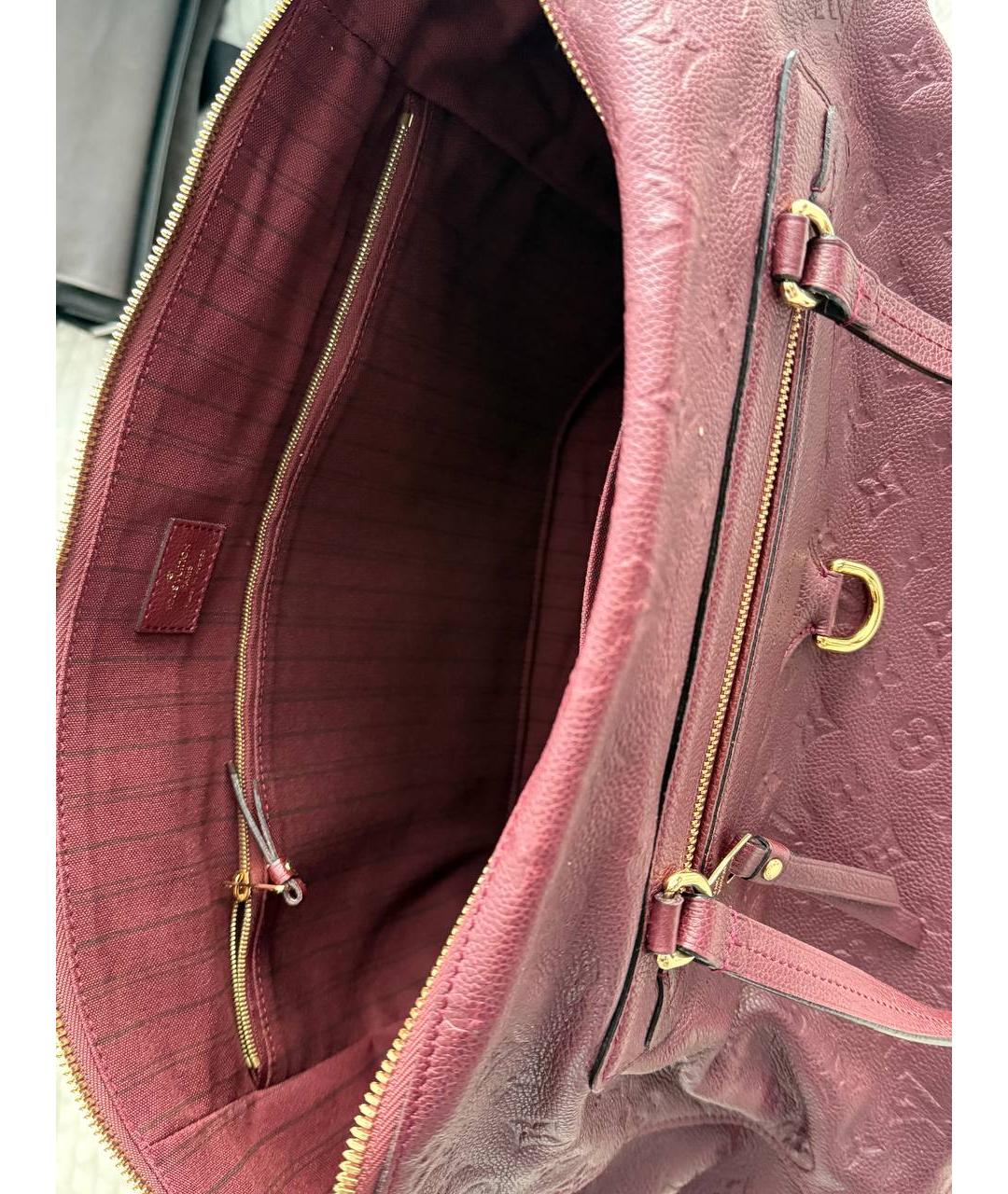 LOUIS VUITTON Бордовая кожаная сумка через плечо, фото 4