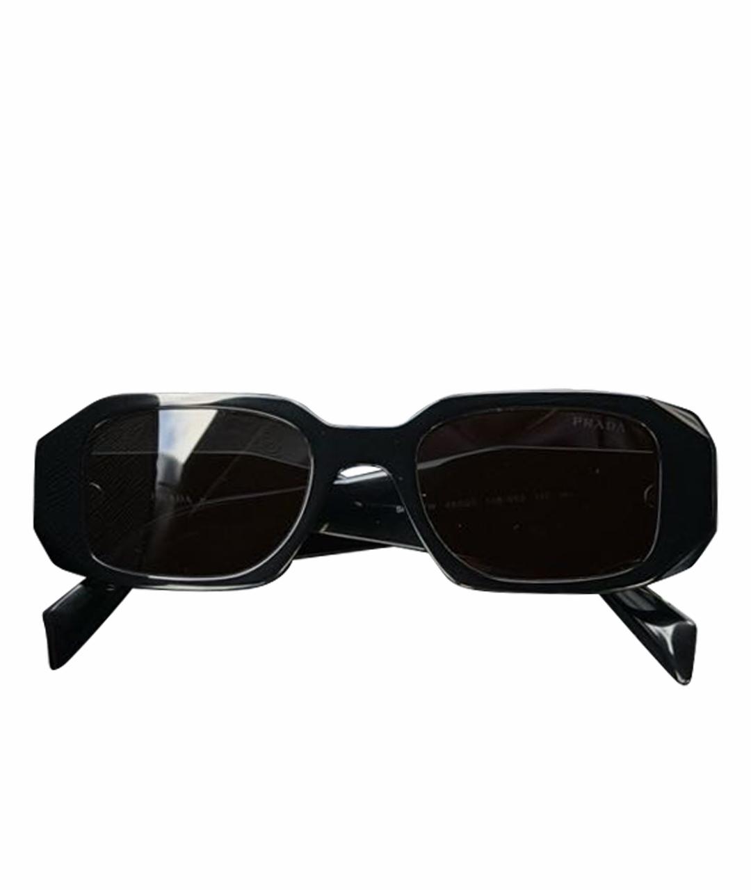 PRADA Черные пластиковые солнцезащитные очки, фото 1