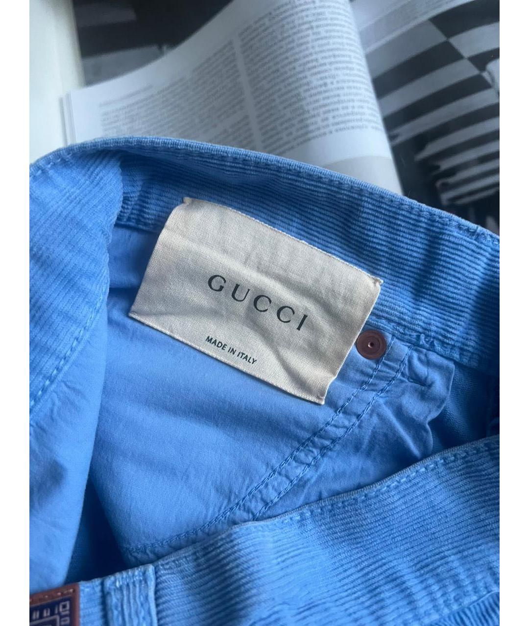 GUCCI Голубые брюки узкие, фото 3