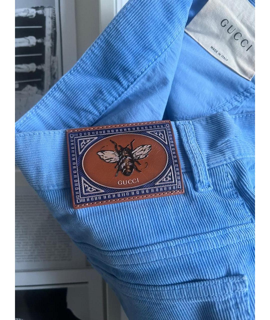 GUCCI Голубые брюки узкие, фото 4