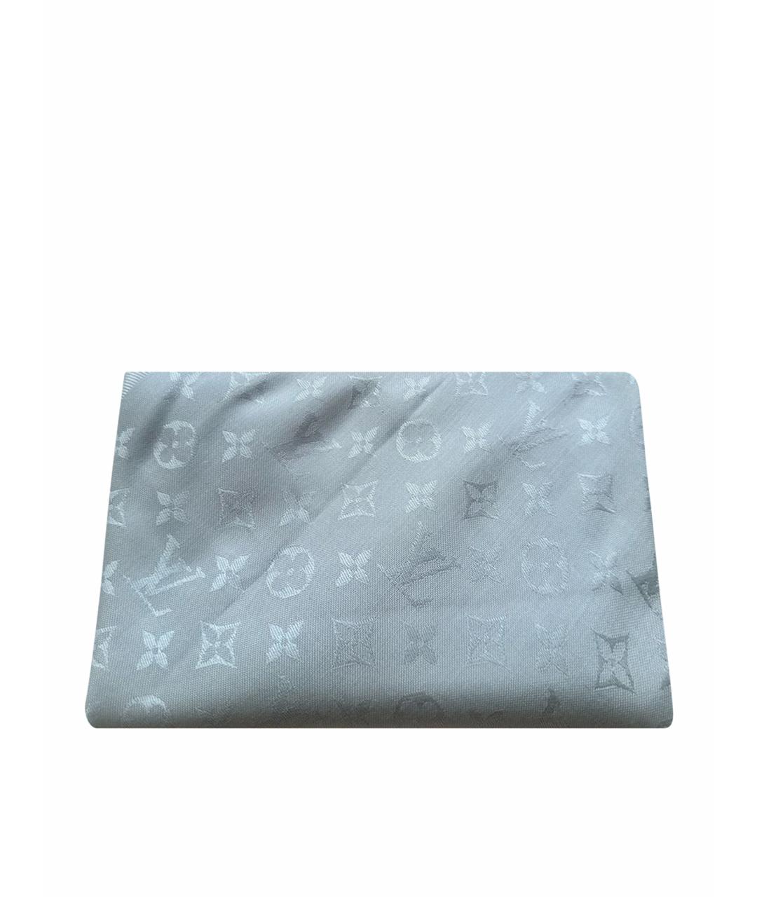 LOUIS VUITTON Серый шелковый платок, фото 1