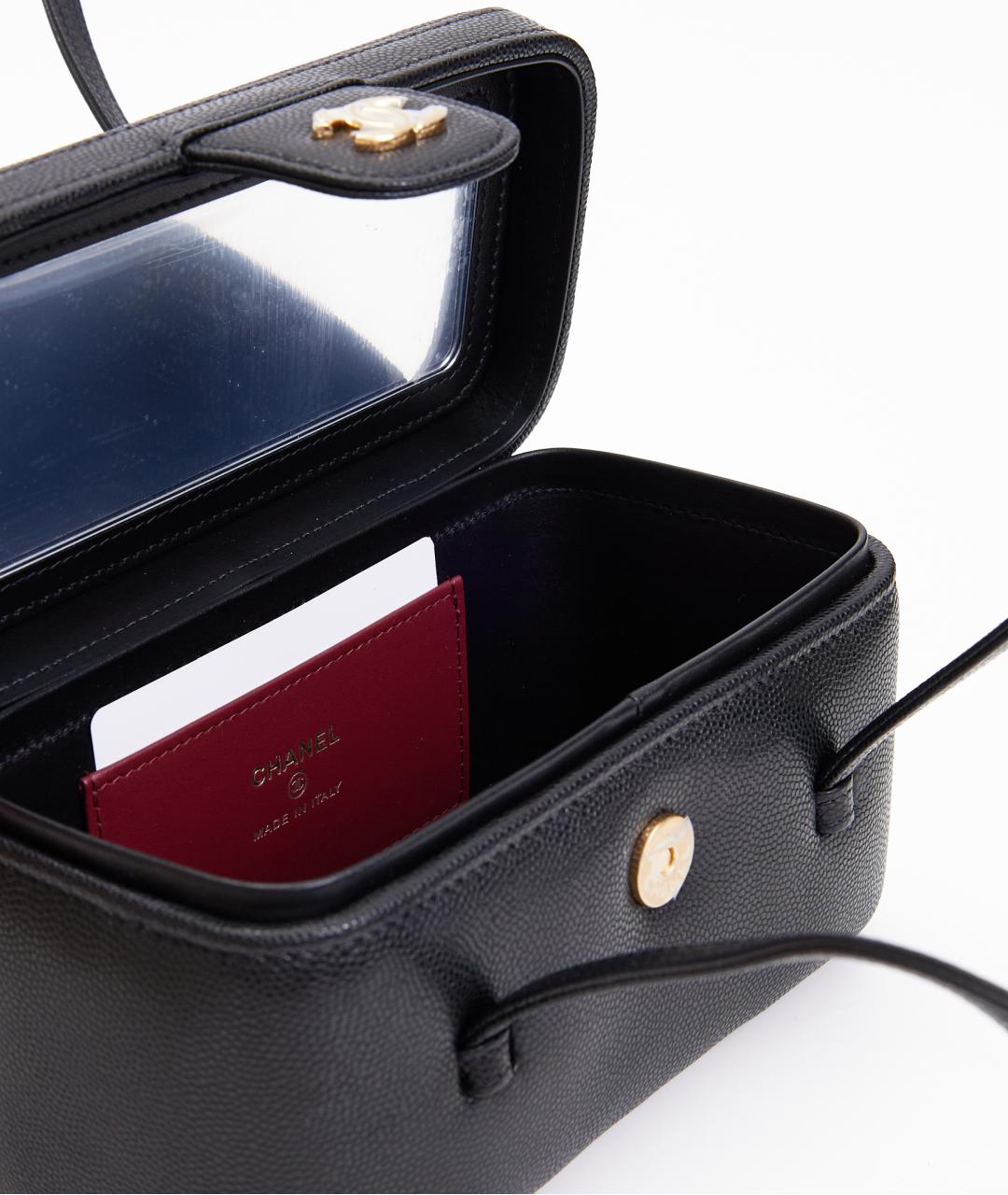 CHANEL Черная кожаная сумка с короткими ручками, фото 5