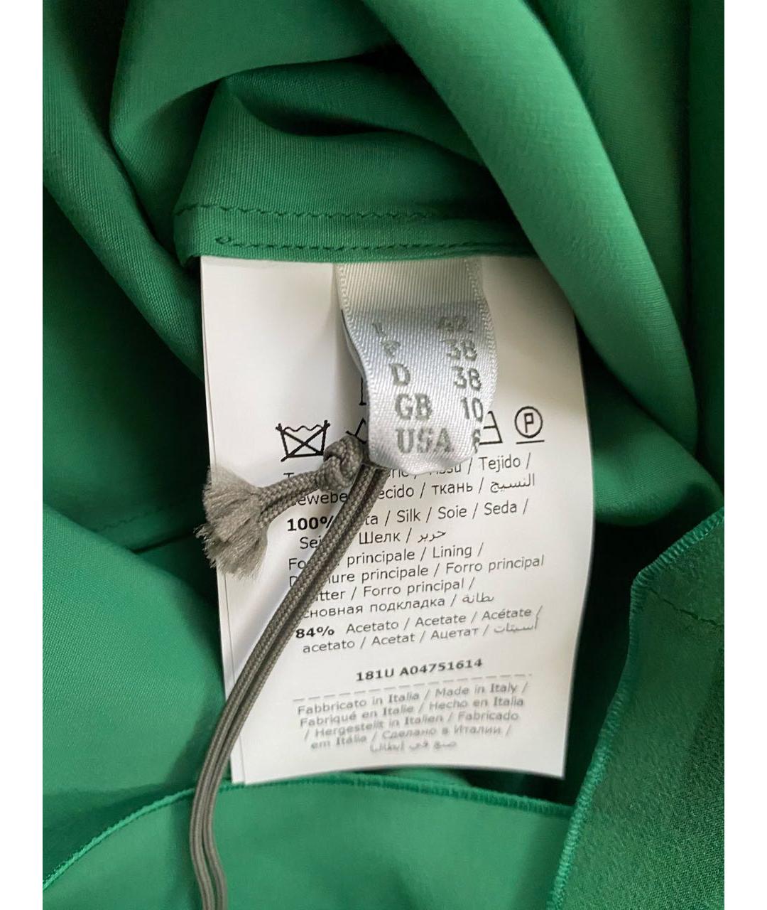 ALBERTA FERRETTI Зеленые шелковое коктейльное платье, фото 7