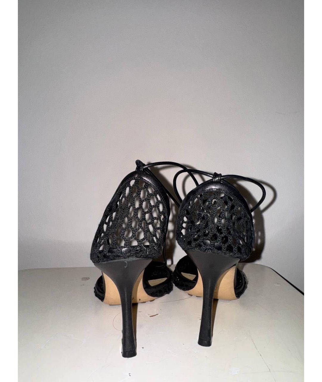 BOTTEGA VENETA Черные кожаные босоножки, фото 5