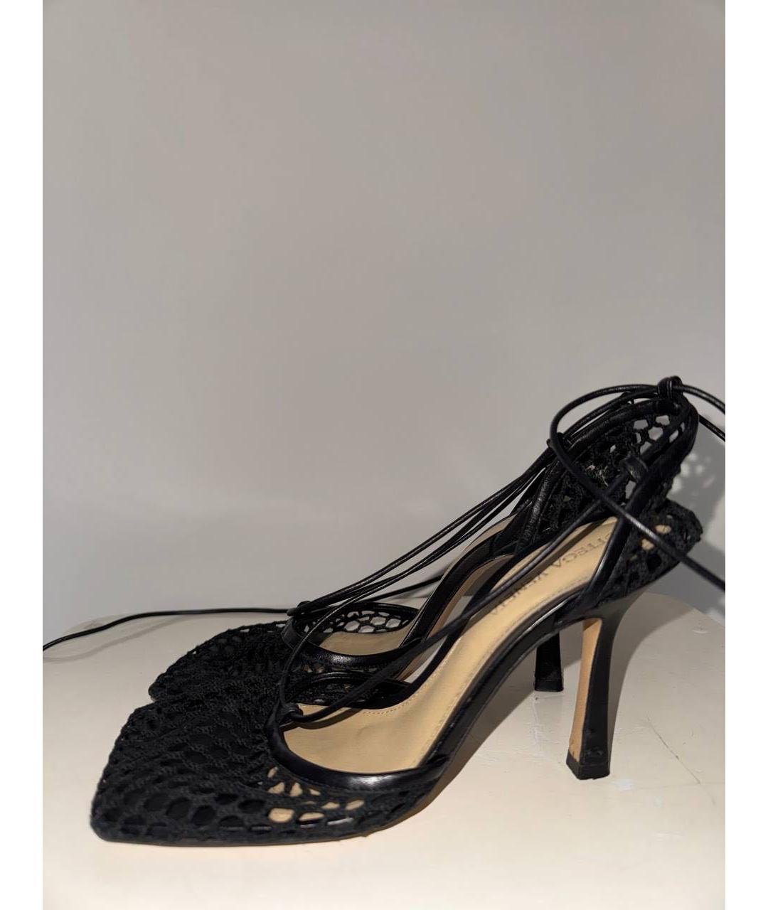 BOTTEGA VENETA Черные кожаные босоножки, фото 8