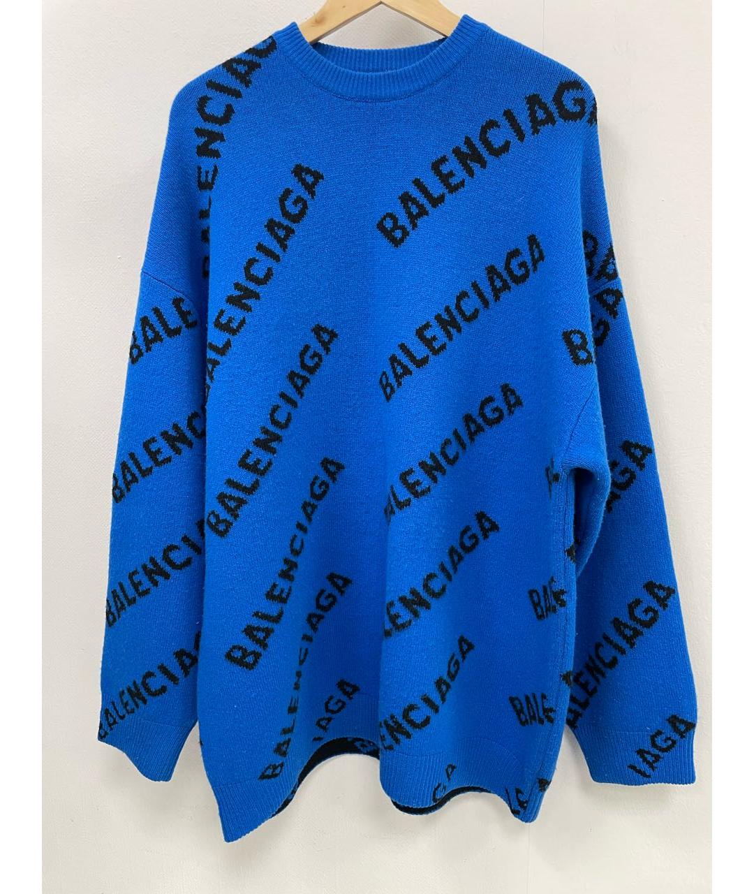 BALENCIAGA Синий шерстяной джемпер / свитер, фото 8