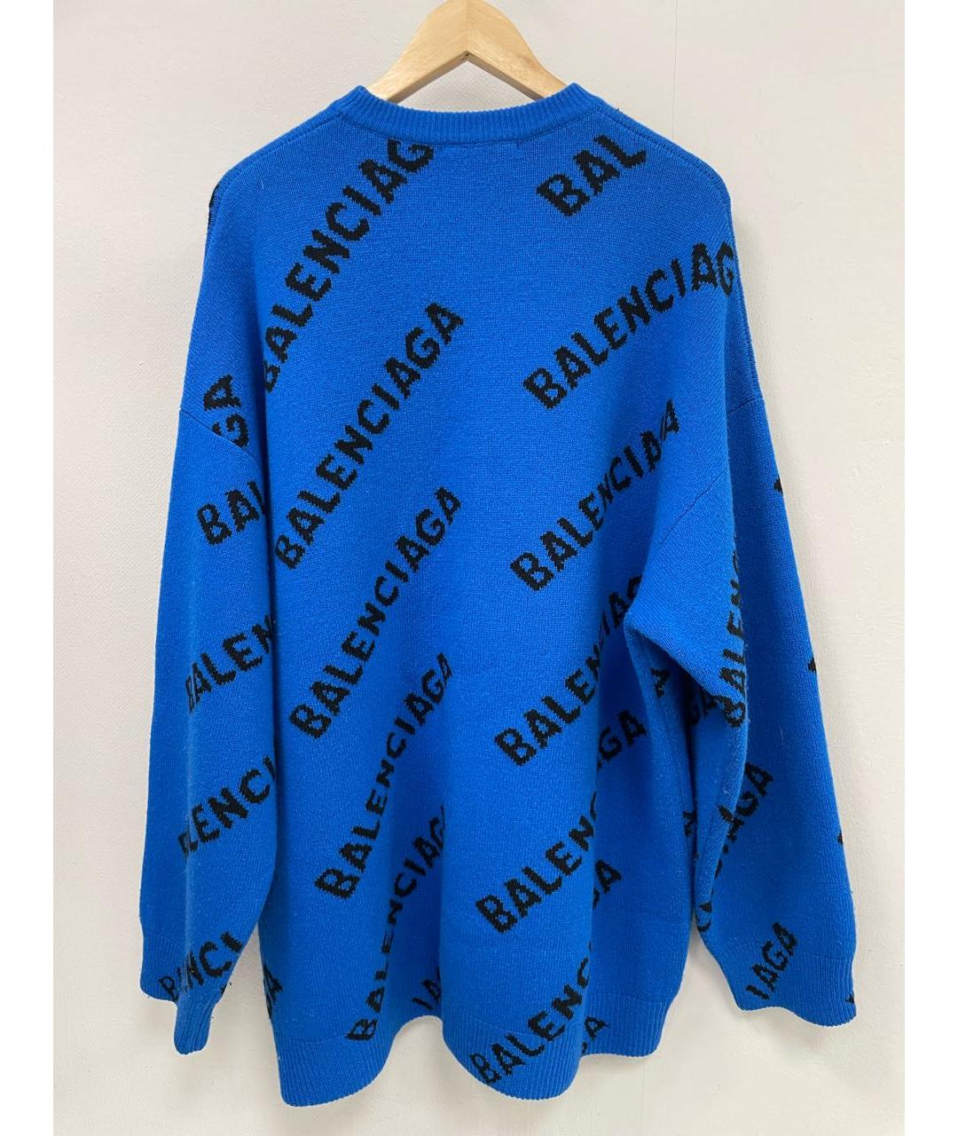 BALENCIAGA Синий шерстяной джемпер / свитер, фото 2