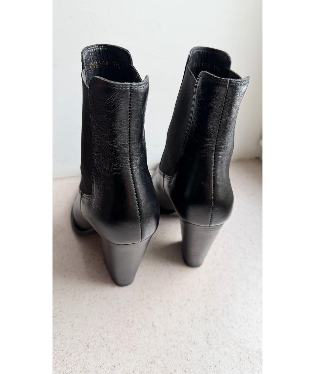 SAINT LAURENT Черные кожаные полусапоги, фото 3
