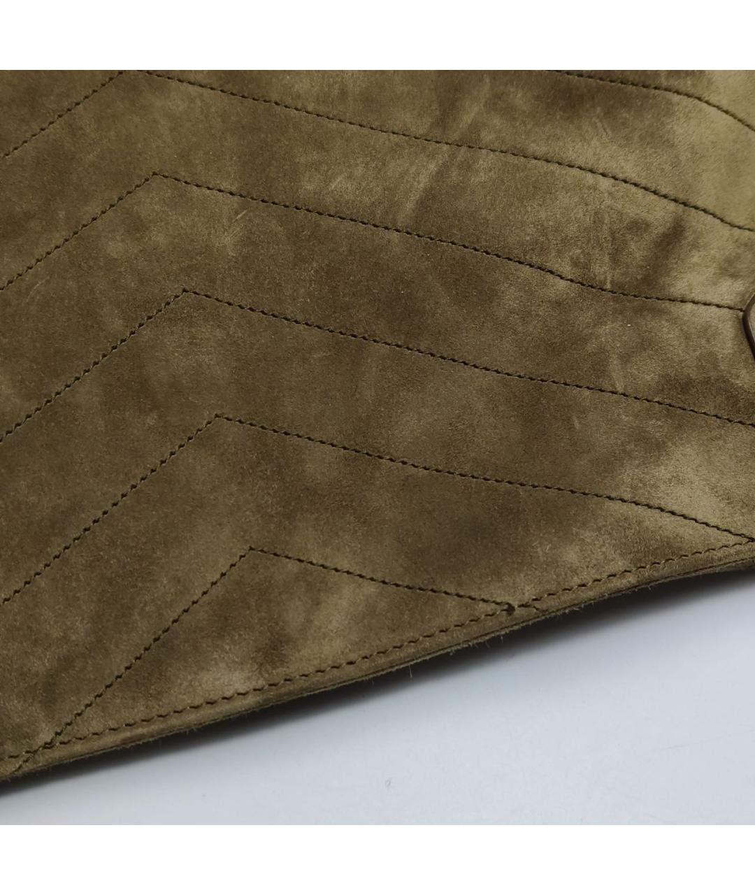 SAINT LAURENT Коричневая замшевая сумка тоут, фото 8