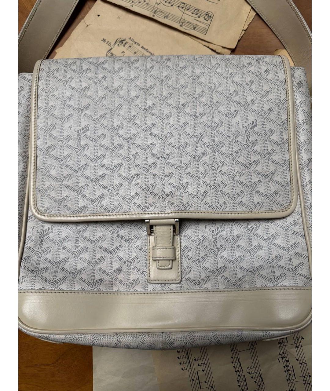 GOYARD Белая кожаная сумка на плечо, фото 2