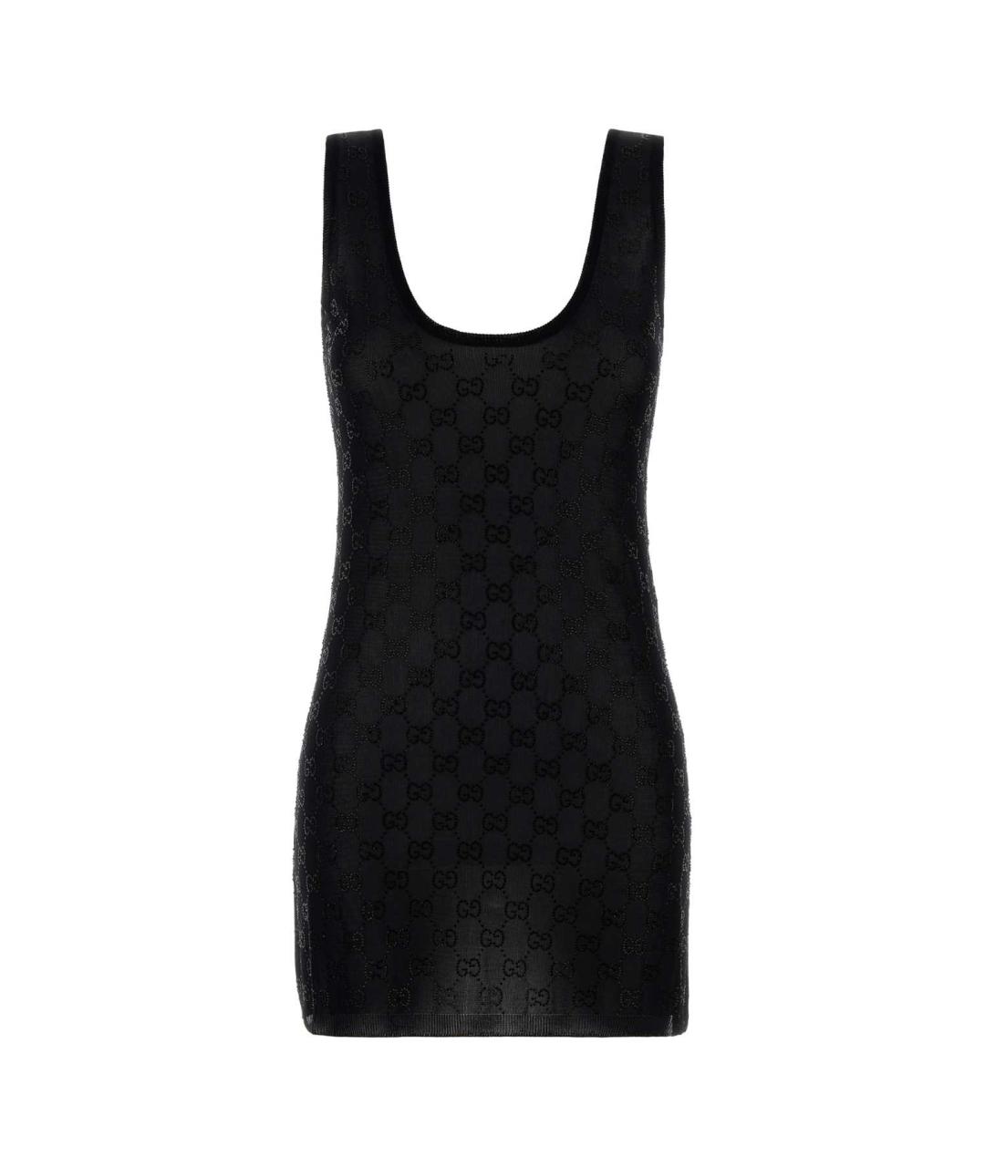 GUCCI Черное вискозное коктейльное платье, фото 1