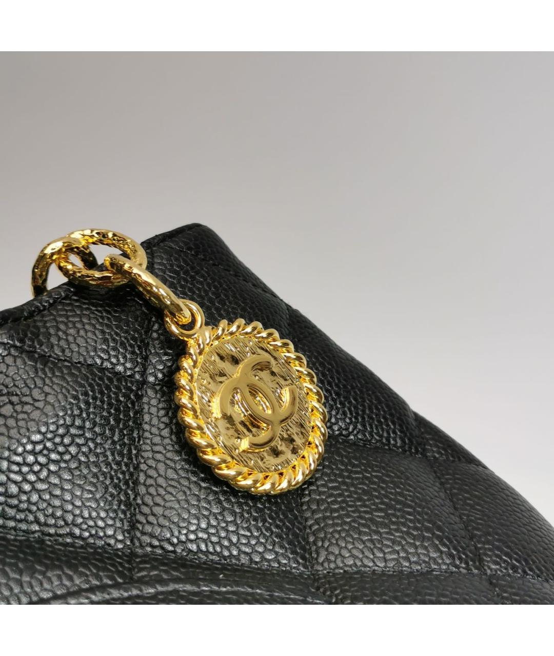 CHANEL Черная кожаная сумка тоут, фото 8