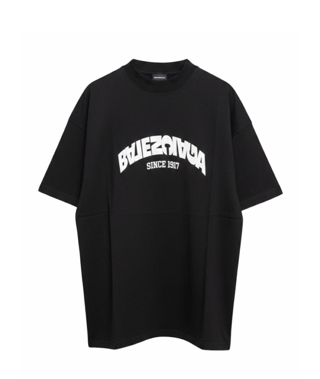 BALENCIAGA Черная хлопковая футболка, фото 1