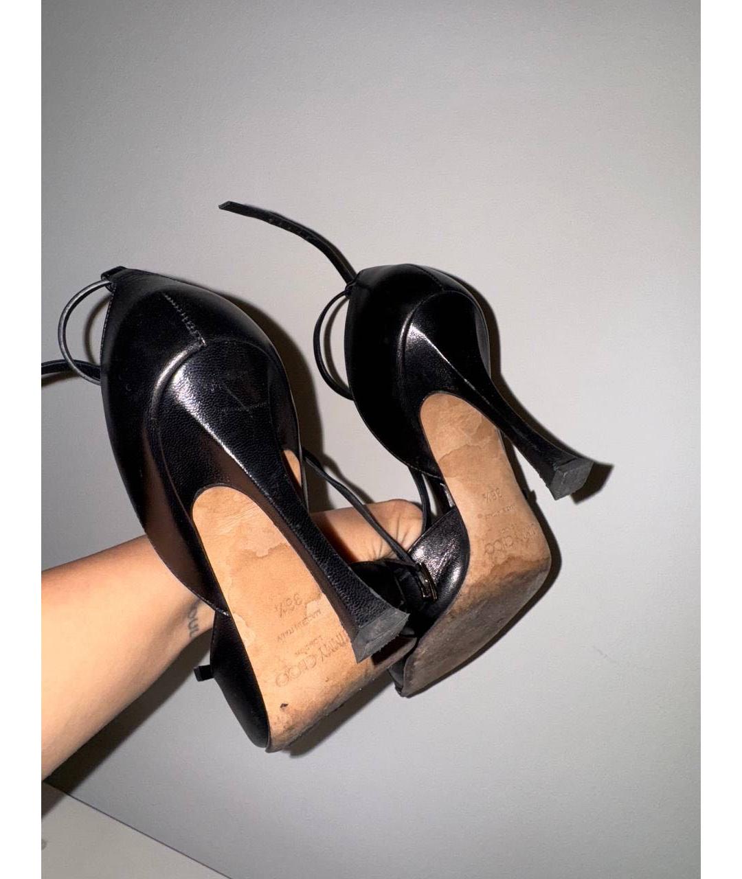 JIMMY CHOO Черные кожаные туфли, фото 5