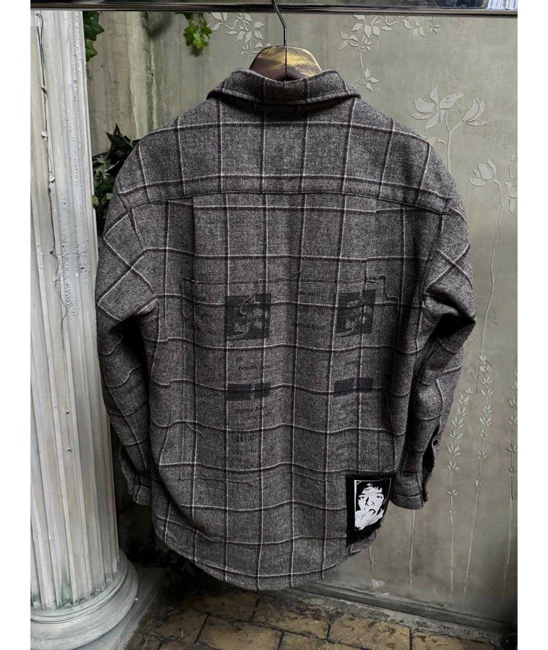 Enfants Riches Déprimés Серая хлопко-шерстяная классическая рубашка, фото 3