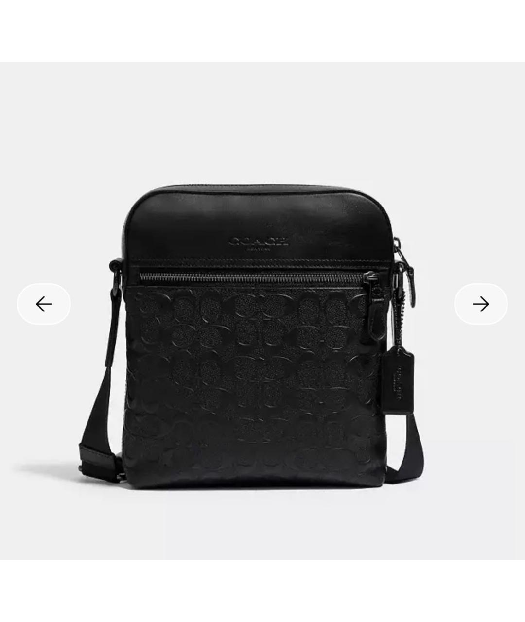 COACH Черная кожаная сумка на плечо, фото 9