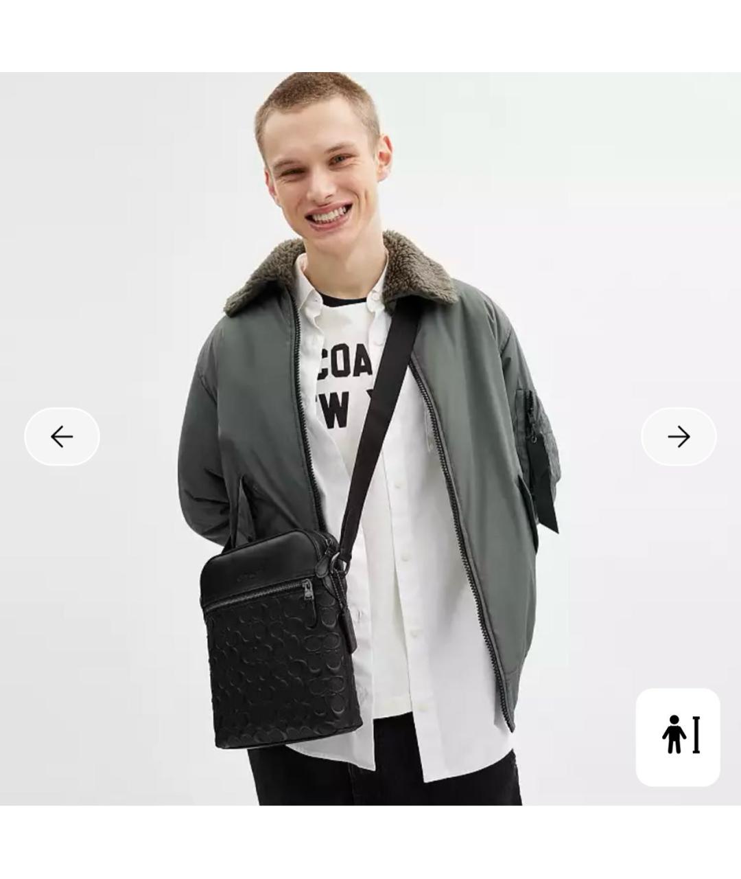 COACH Черная кожаная сумка на плечо, фото 8