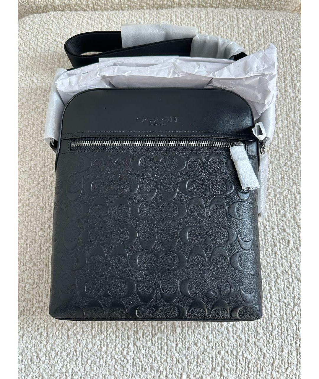 COACH Черная кожаная сумка на плечо, фото 7