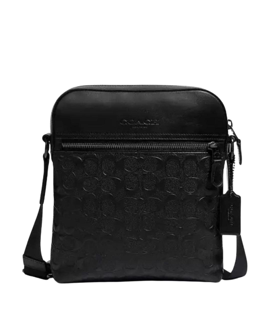 COACH Черная кожаная сумка на плечо, фото 1