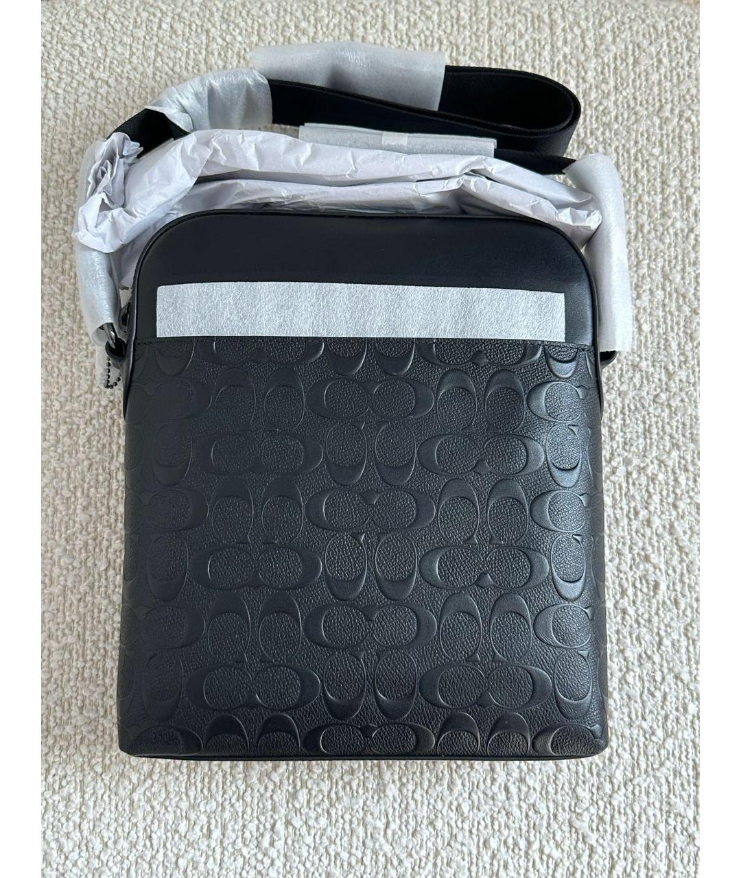 COACH Черная кожаная сумка на плечо, фото 3