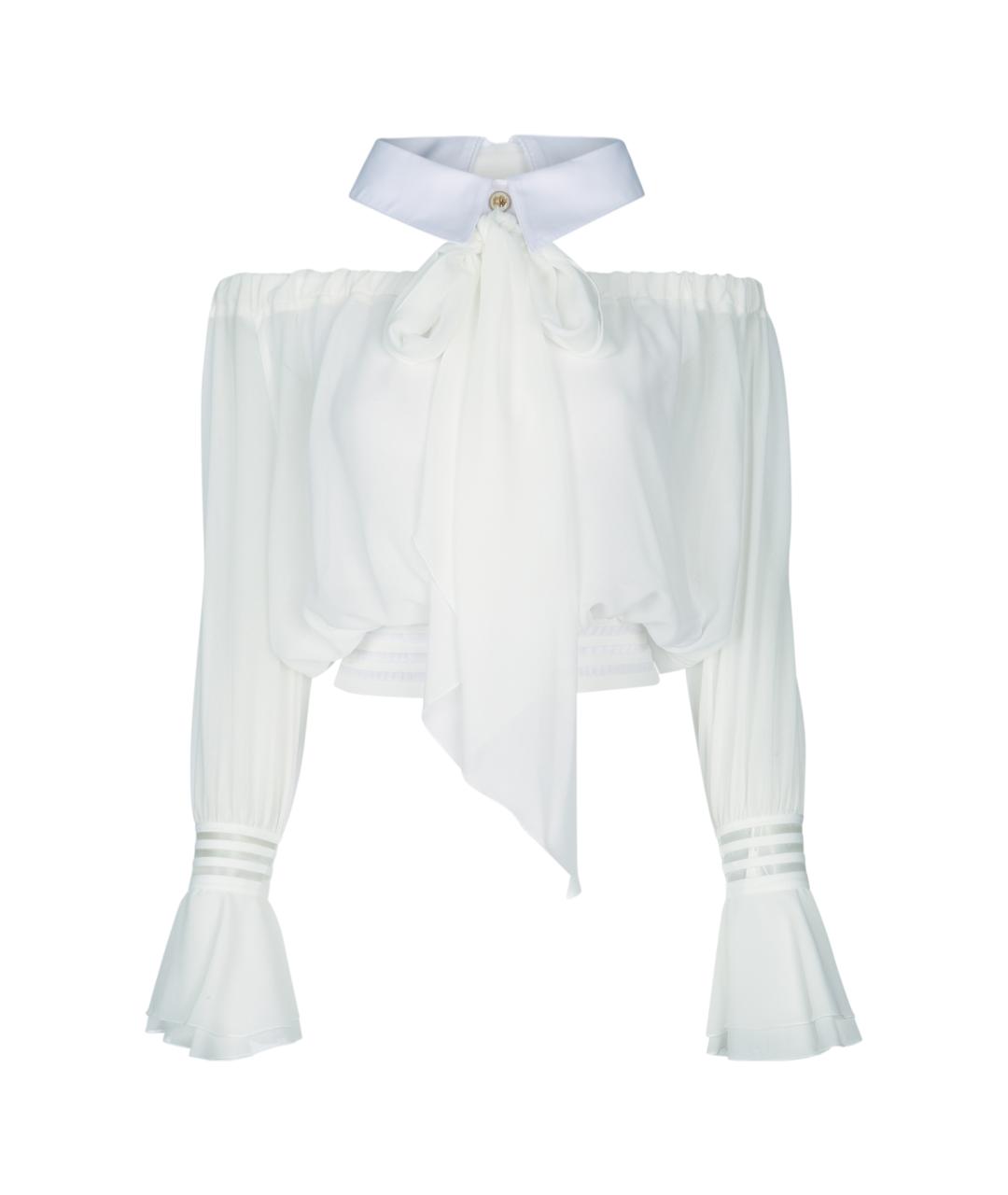 ELISABETTA FRANCHI Белая синтетическая блузы, фото 1