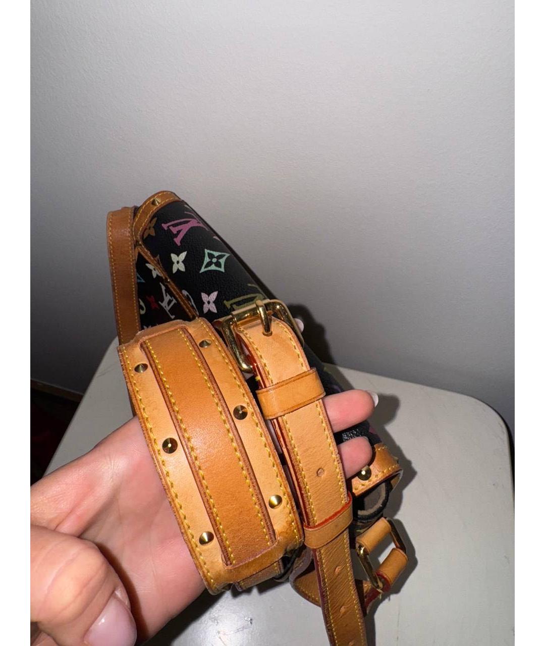 LOUIS VUITTON Черная кожаная сумка через плечо, фото 5