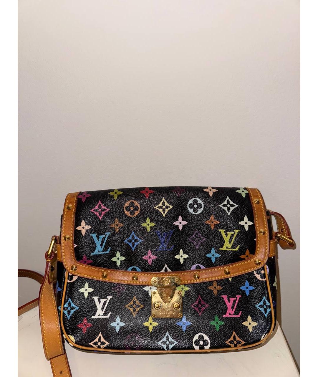 LOUIS VUITTON Черная кожаная сумка через плечо, фото 7