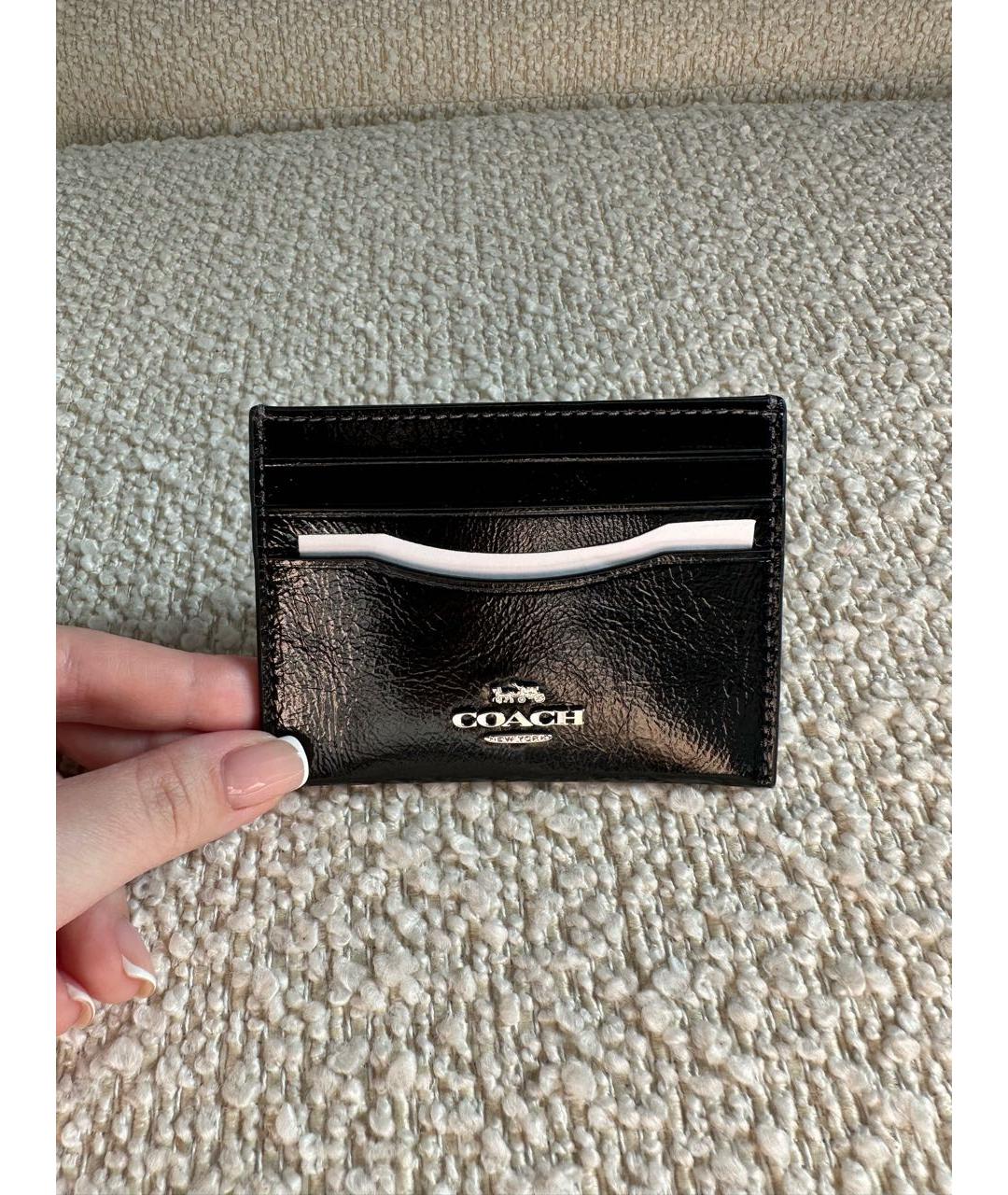 COACH Черный кожаный кардхолдер, фото 5