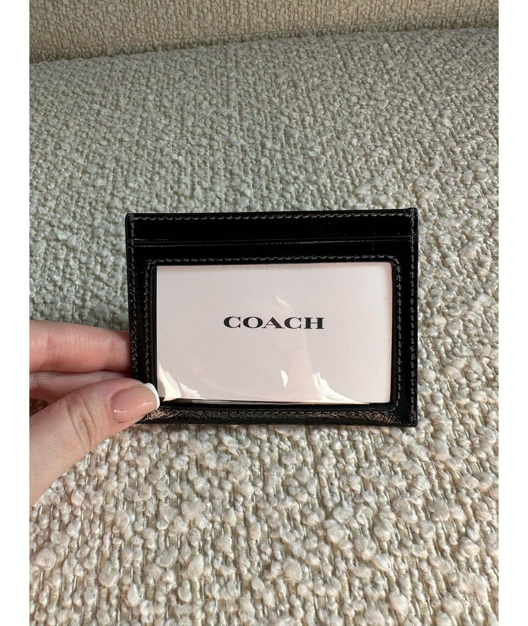 COACH Черный кожаный кардхолдер, фото 6