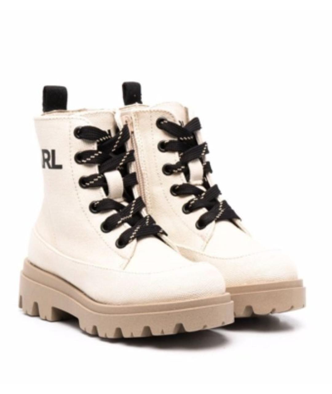 KARL LAGERFELD KIDS Бежевые ботинки, фото 2