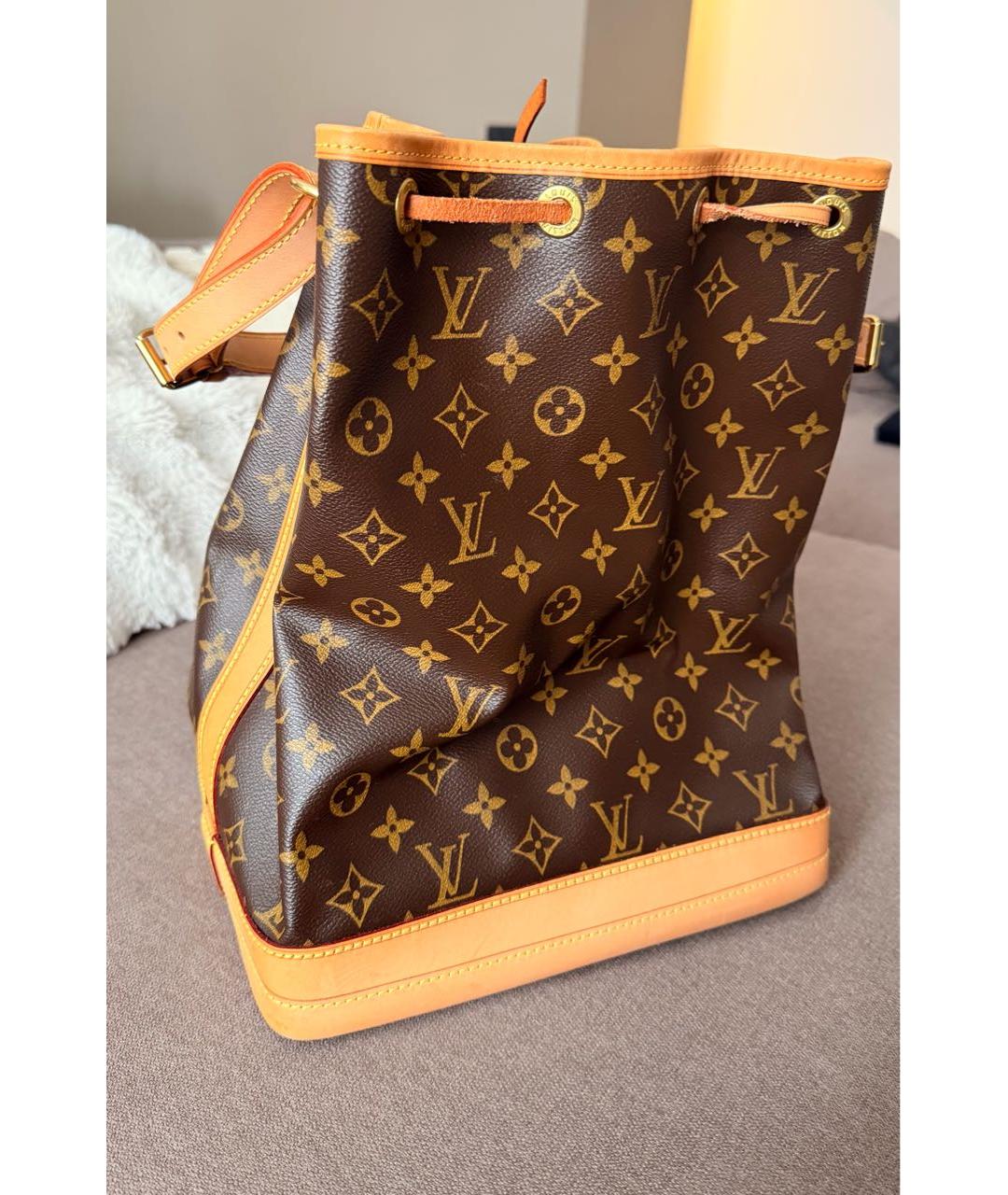 LOUIS VUITTON Коричневая кожаная сумка тоут, фото 3