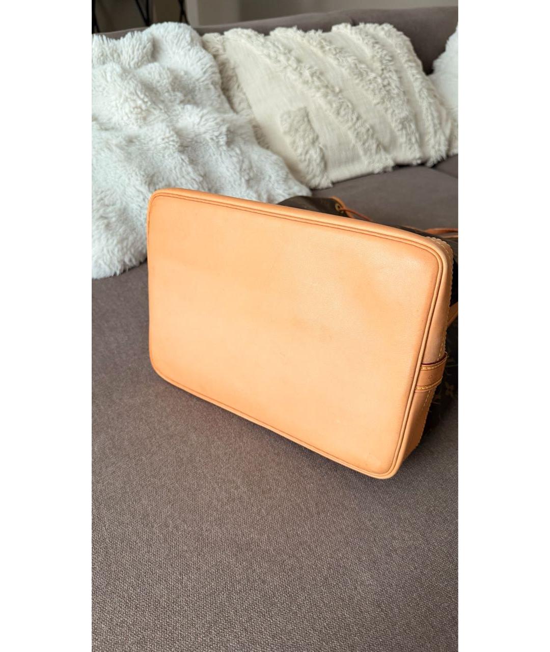 LOUIS VUITTON Коричневая кожаная сумка тоут, фото 6