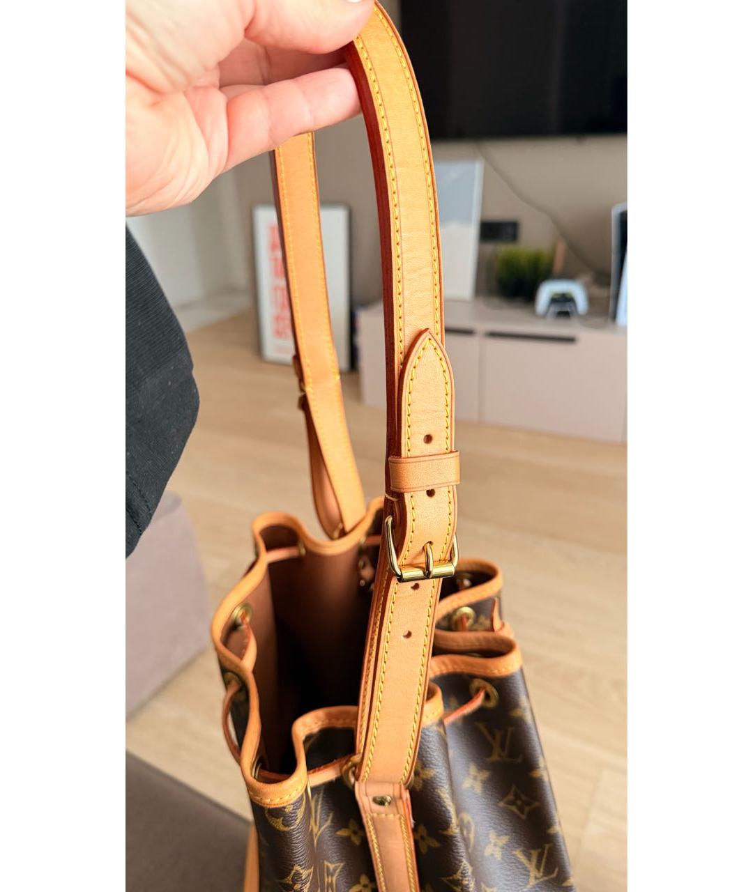 LOUIS VUITTON Коричневая кожаная сумка тоут, фото 5