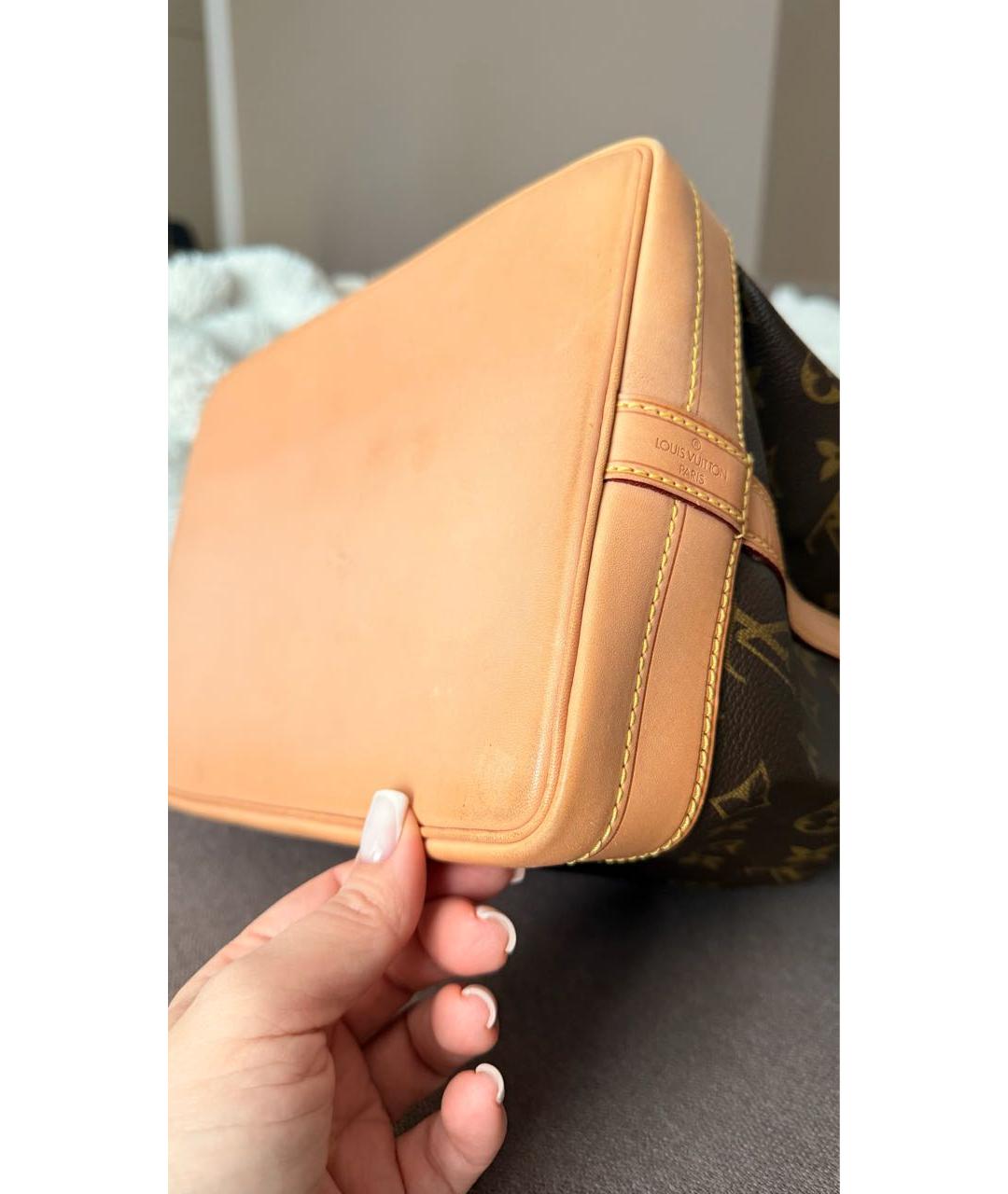 LOUIS VUITTON Коричневая кожаная сумка тоут, фото 8