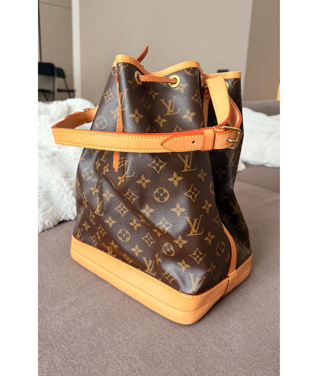 LOUIS VUITTON Коричневая кожаная сумка тоут, фото 2