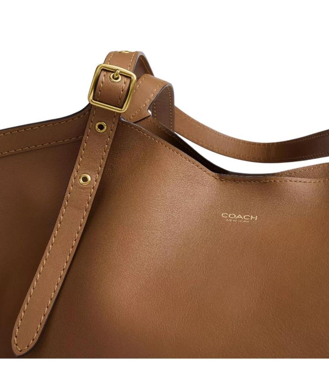 COACH Коричневая кожаная сумка тоут, фото 5