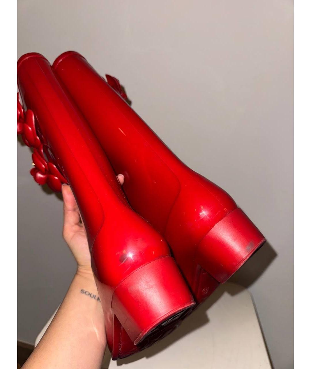 CHANEL Красные резиновые сапоги, фото 4