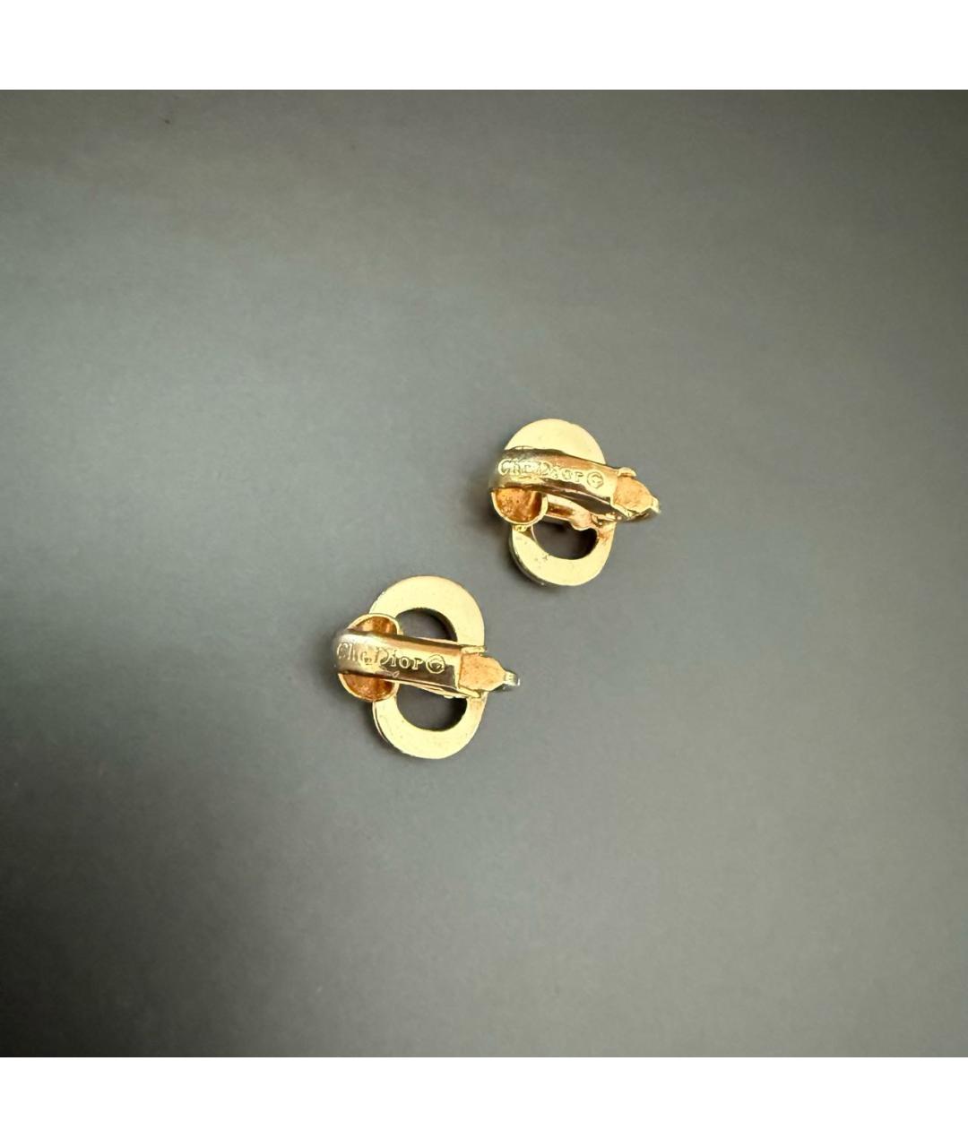 CHRISTIAN DIOR Золотые металлические серьги, фото 5