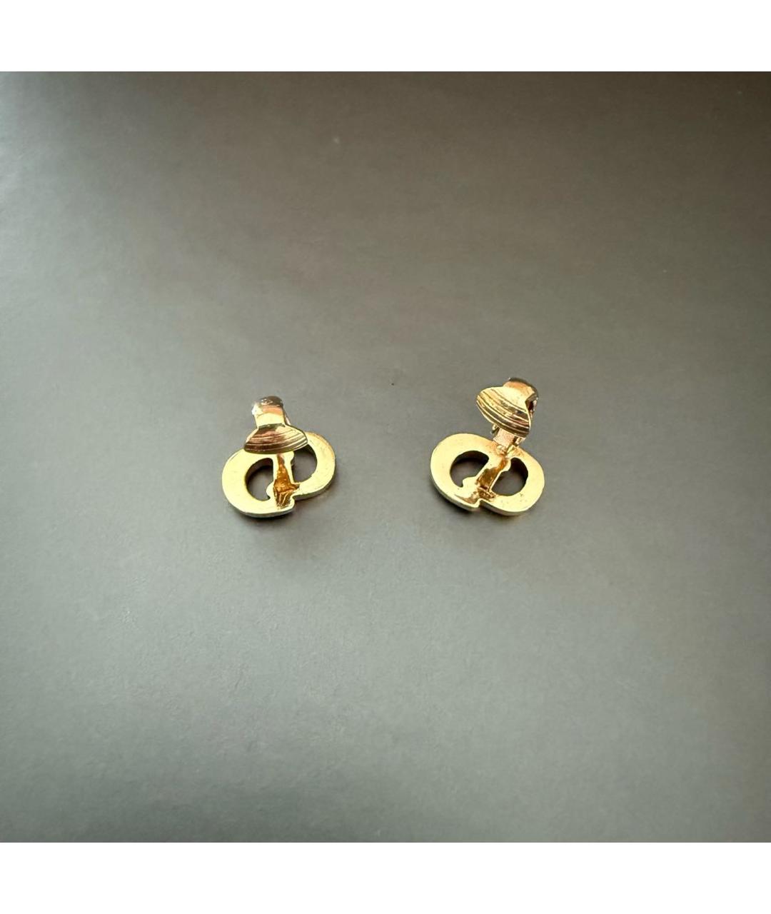 CHRISTIAN DIOR Золотые металлические серьги, фото 7