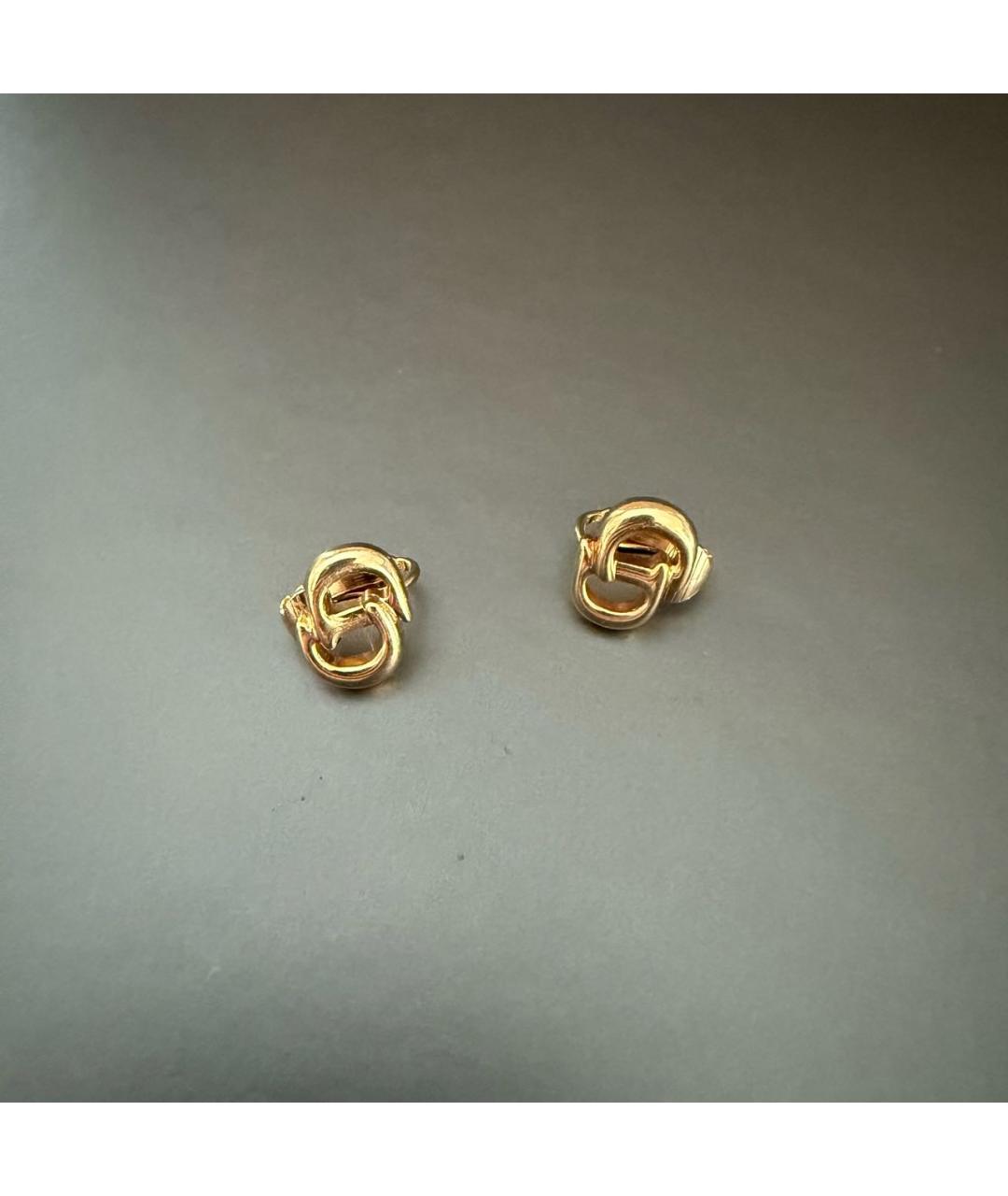 CHRISTIAN DIOR Золотые металлические серьги, фото 2