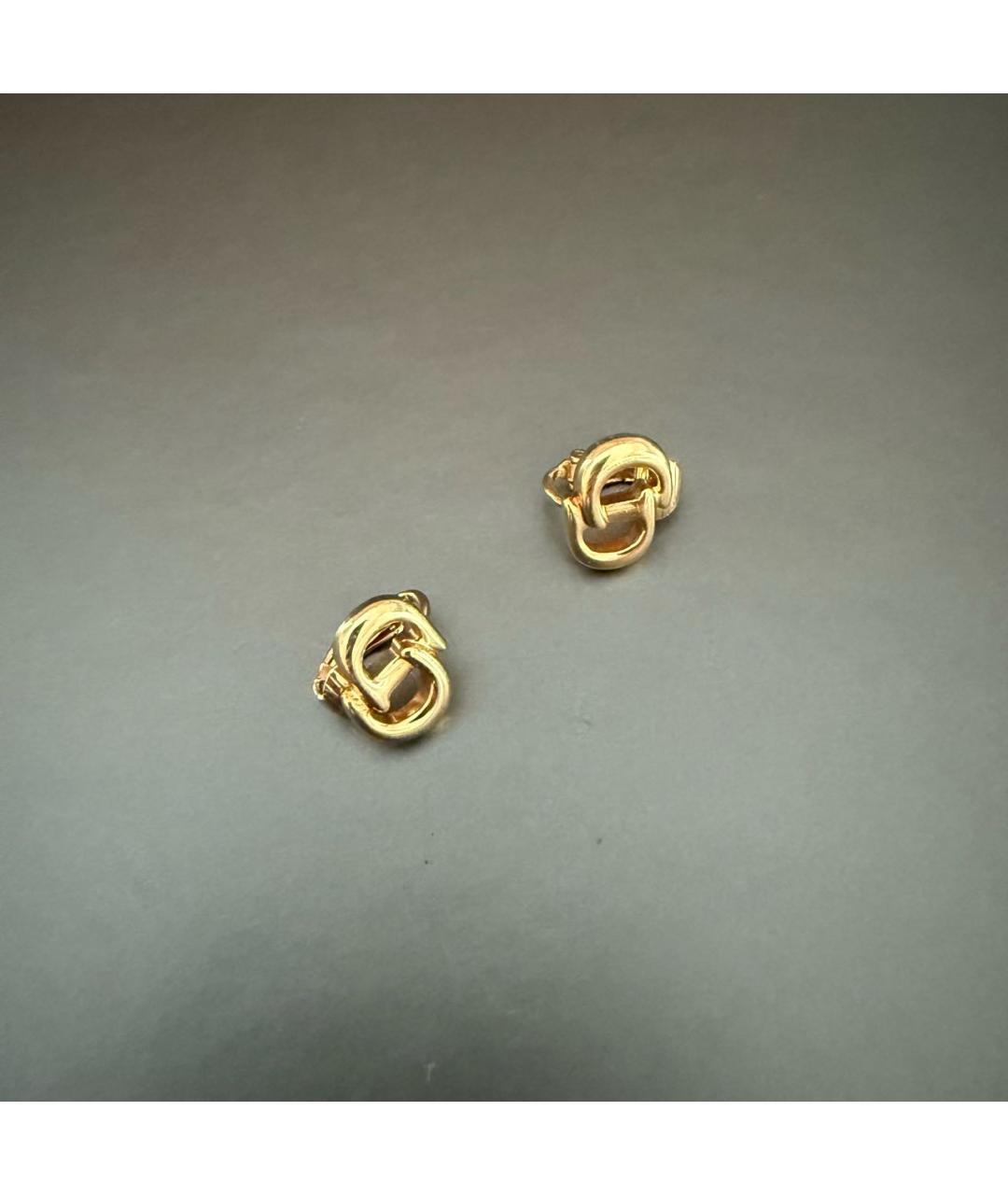 CHRISTIAN DIOR Золотые металлические серьги, фото 3