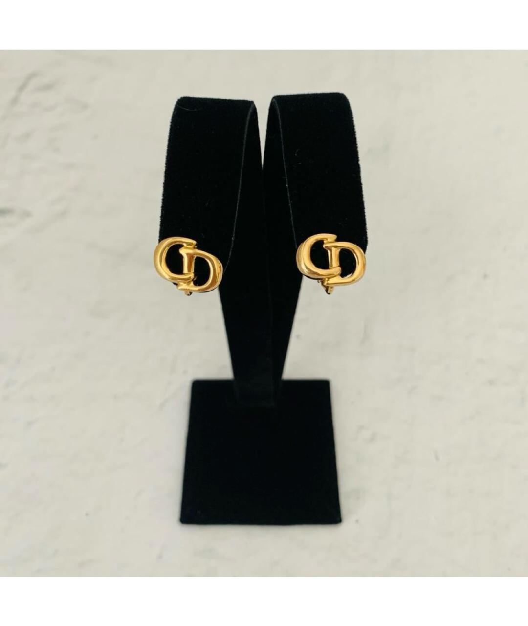 CHRISTIAN DIOR Золотые металлические серьги, фото 8