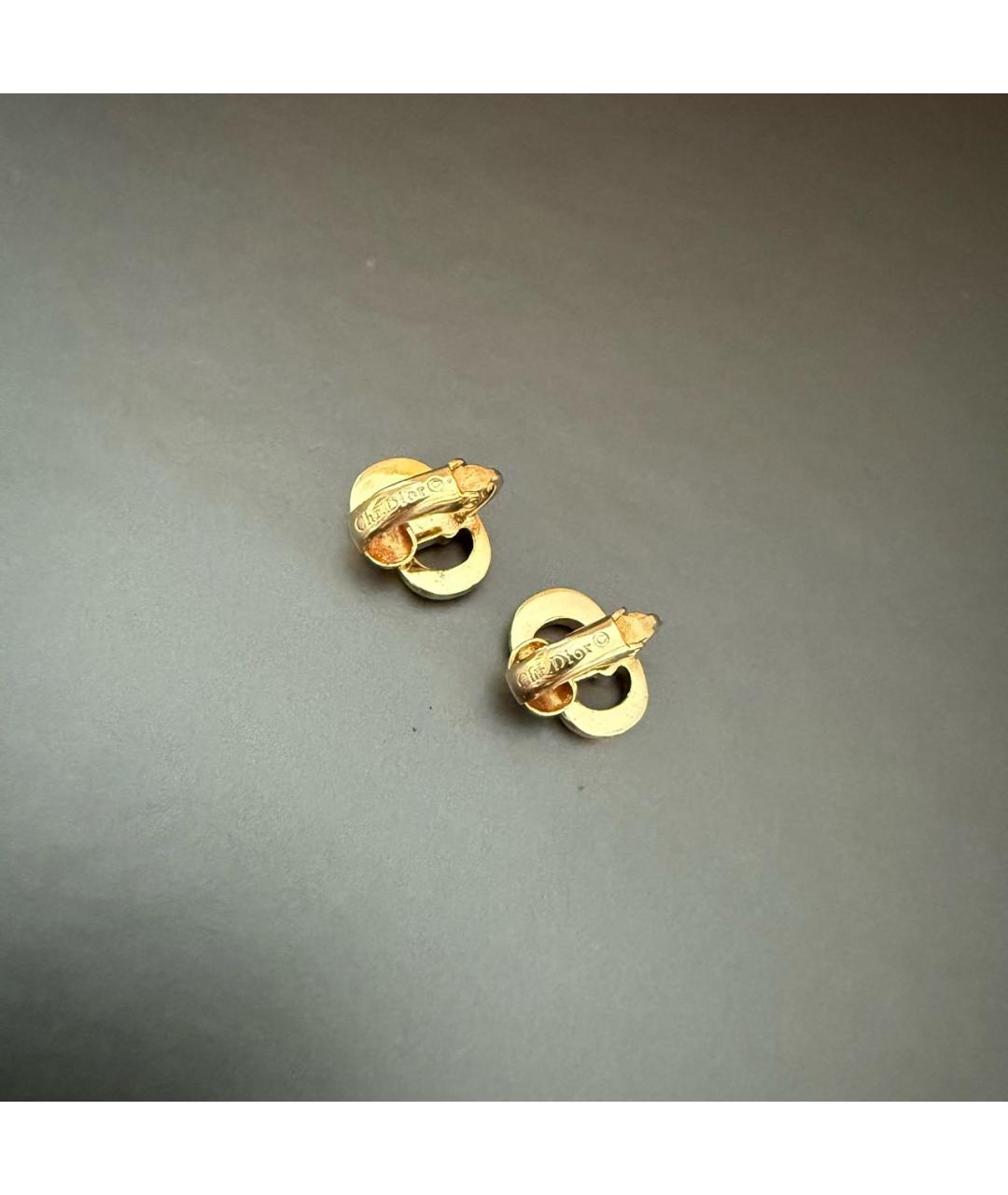 CHRISTIAN DIOR Золотые металлические серьги, фото 6