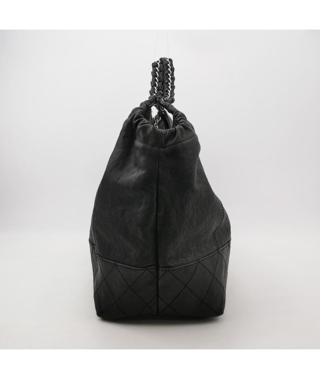 CHANEL Черная кожаная сумка тоут, фото 2